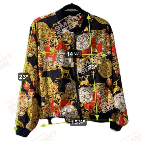 Paragon Vintage 80/90s Rayon, Pocket Watch, Dog Print Windbreaker Jacket - Picture 7 of 7